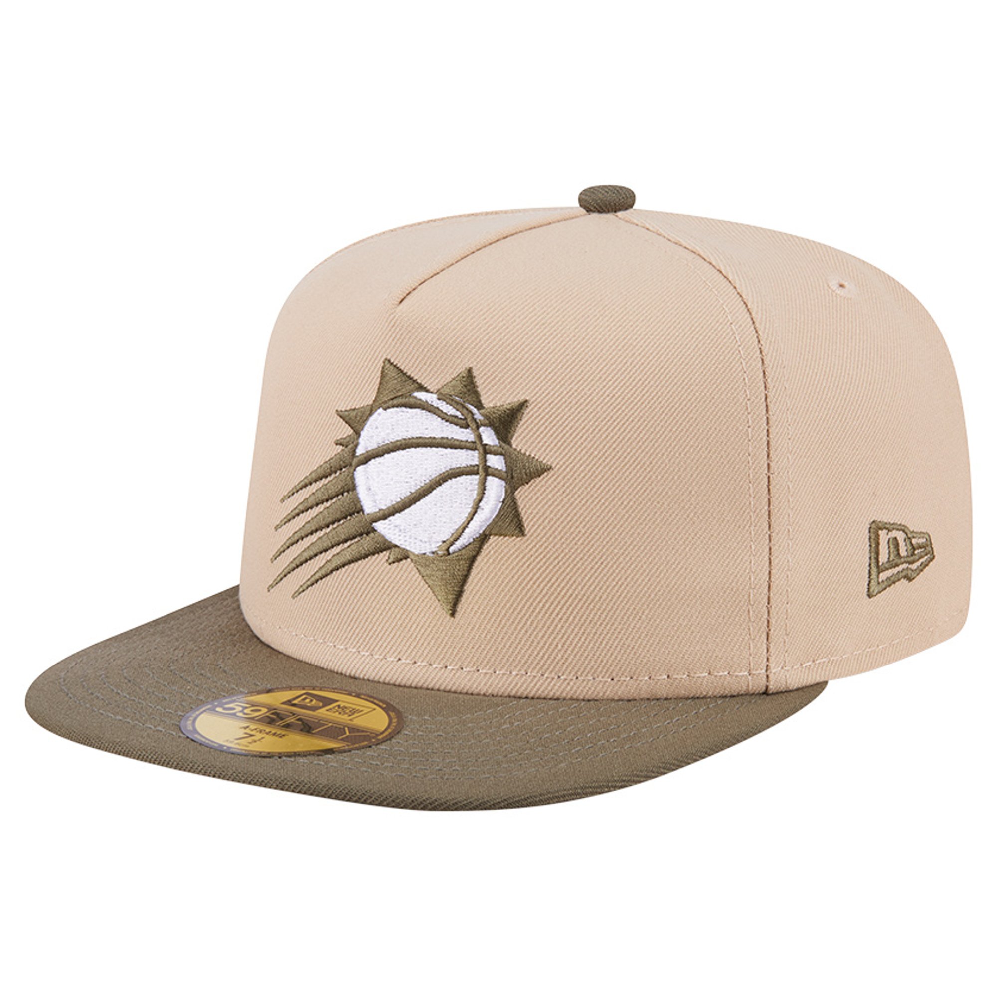 Men's New Era Tan Phoenix Suns Color Pack Two-Tone 59FIFTY A-Frame Fitted Hat