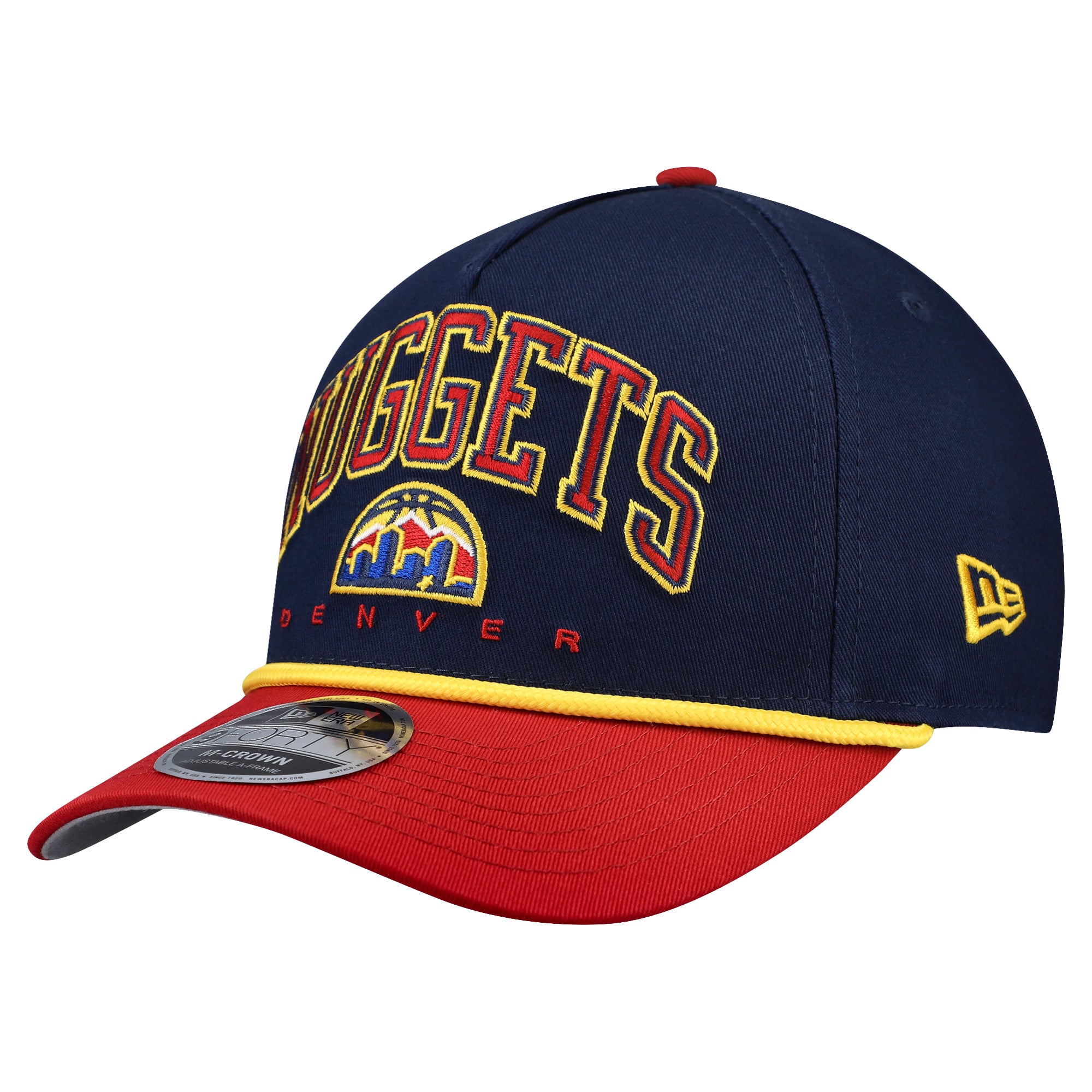 Men's New Era Navy Denver Nuggets Bold Arch COOLERA 9FORTY A-Frame M-Crown Adjustable Hat