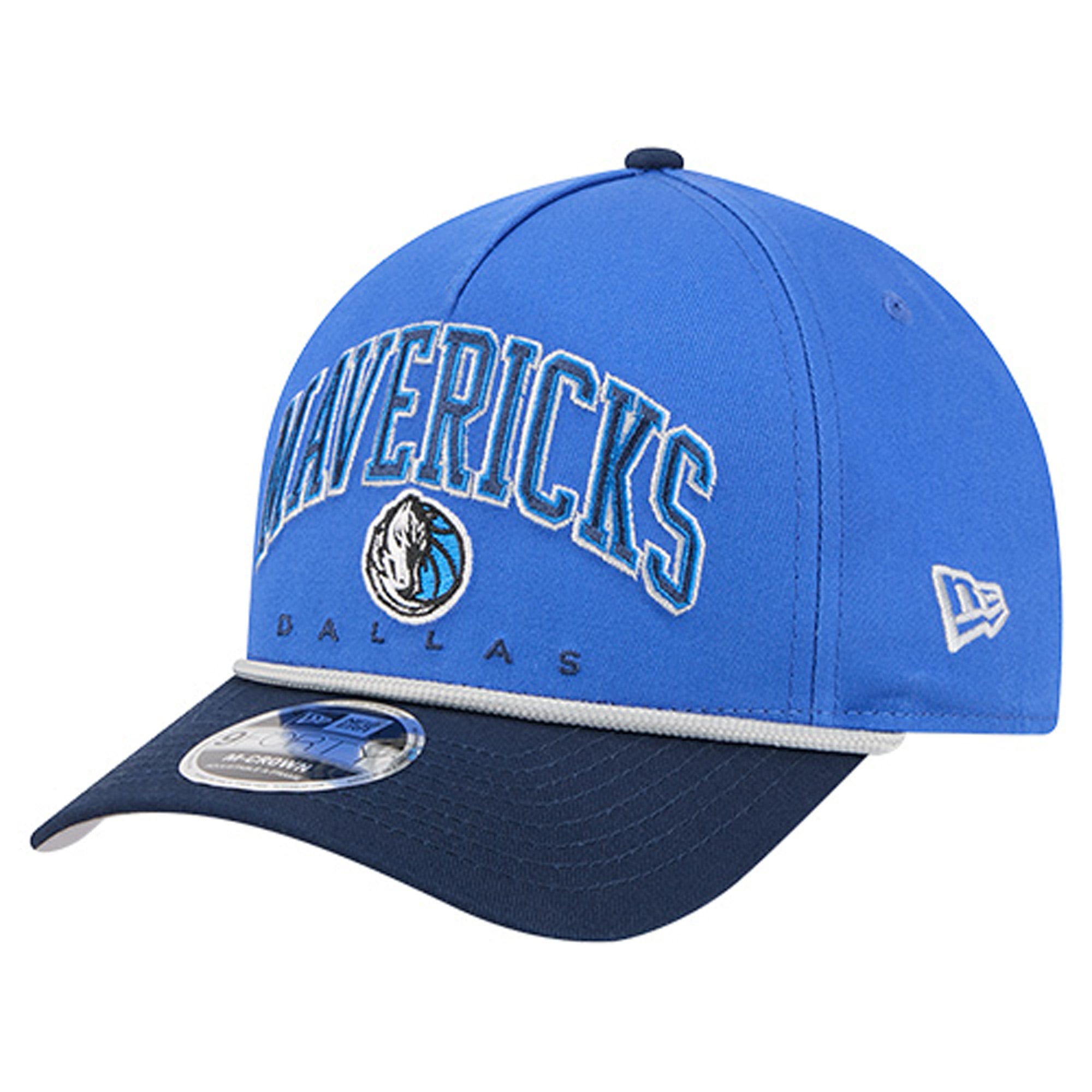 Men's New Era  Blue Dallas Mavericks Bold Arch COOLERA 9FORTY A-Frame M-Crown Adjustable Hat