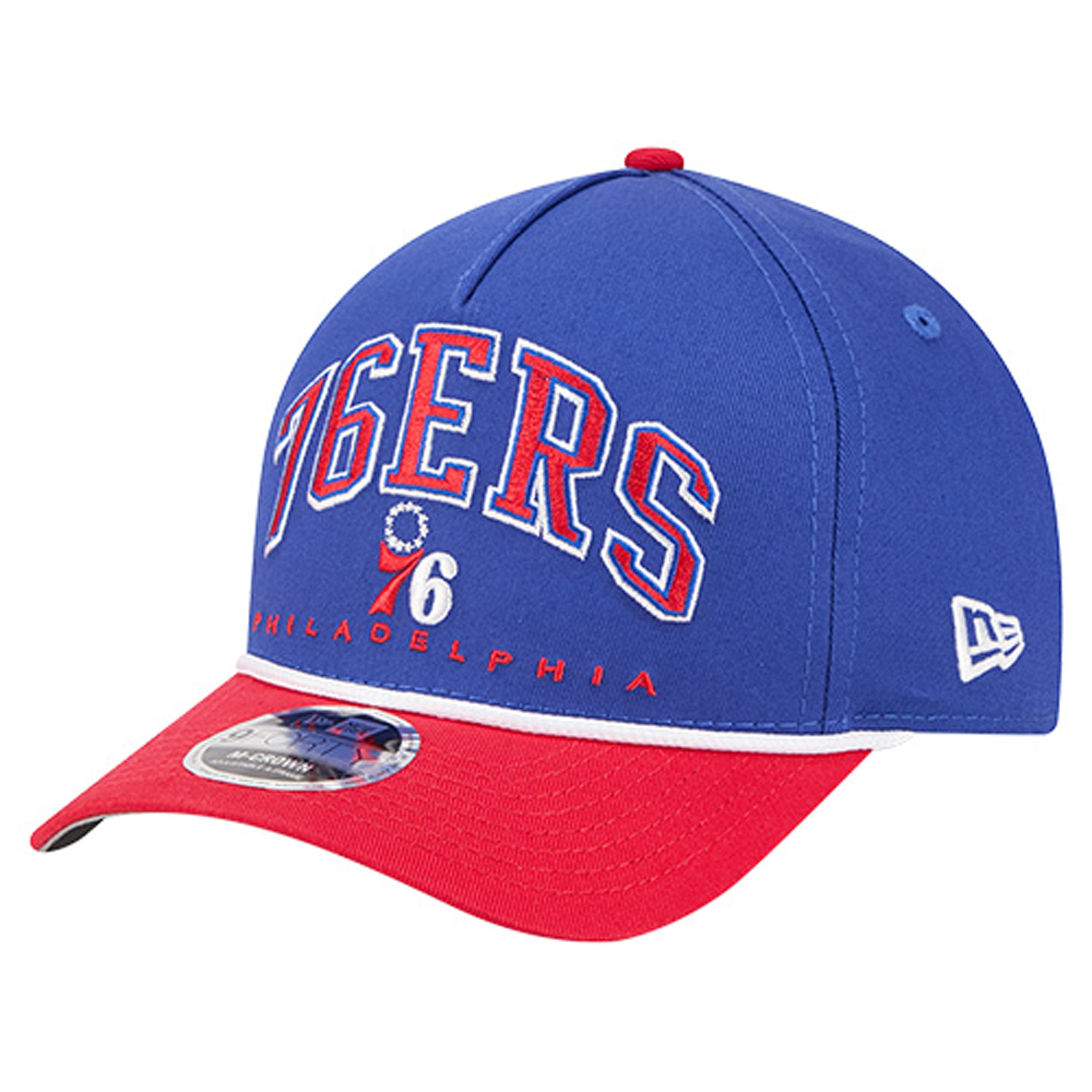 Men's New Era  Royal Philadelphia 76ers Bold Arch COOLERA 9FORTY A-Frame M-Crown Adjustable Hat