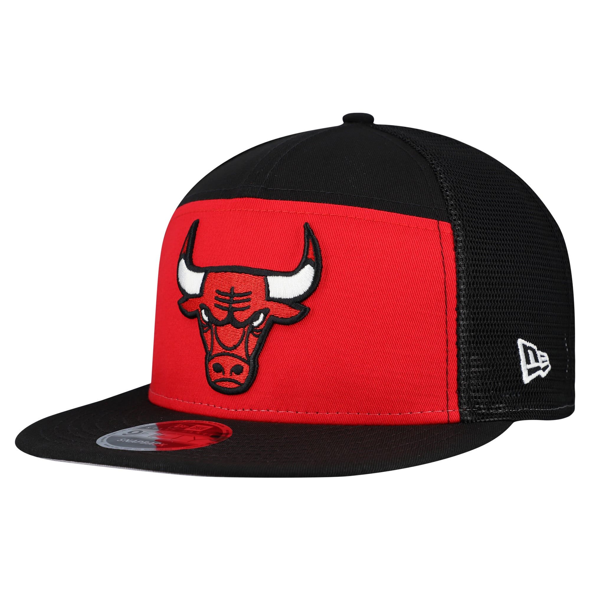Men's New Era Red/Black Chicago Bulls Outdoor Split Panel 9FIFTY Snapback Hat