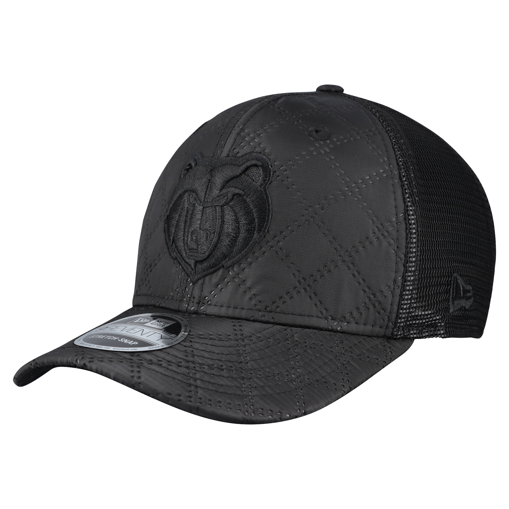 Men's New Era Black Memphis Grizzlies Quilted 9SEVENTY Trucker Adjustable Hat