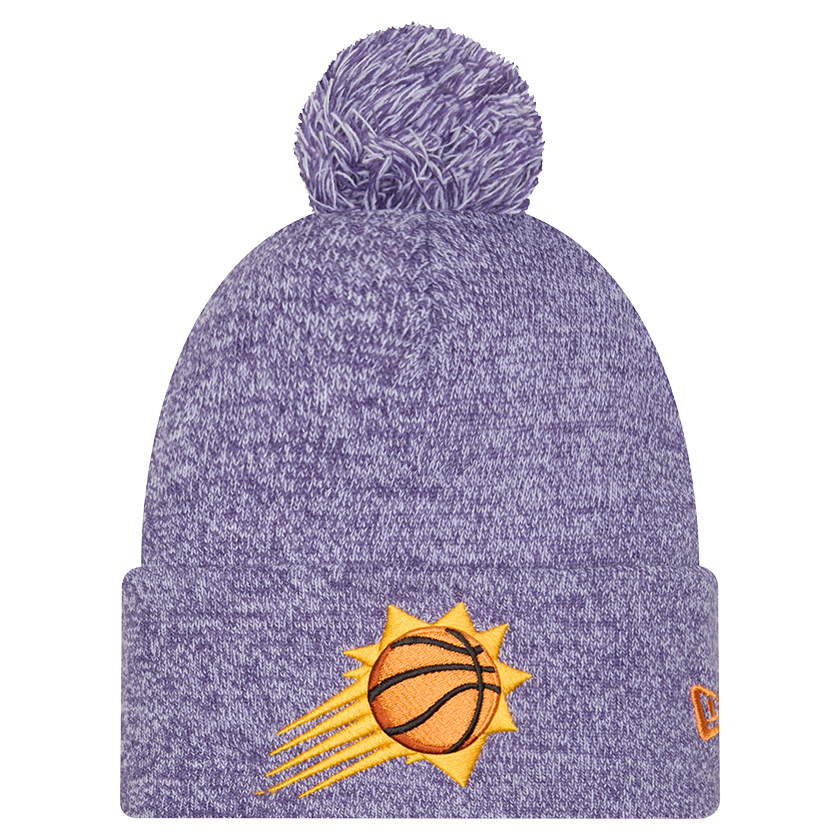 Men's New Era Purple Phoenix Suns Marled Cuffed Knit Hat with Pom