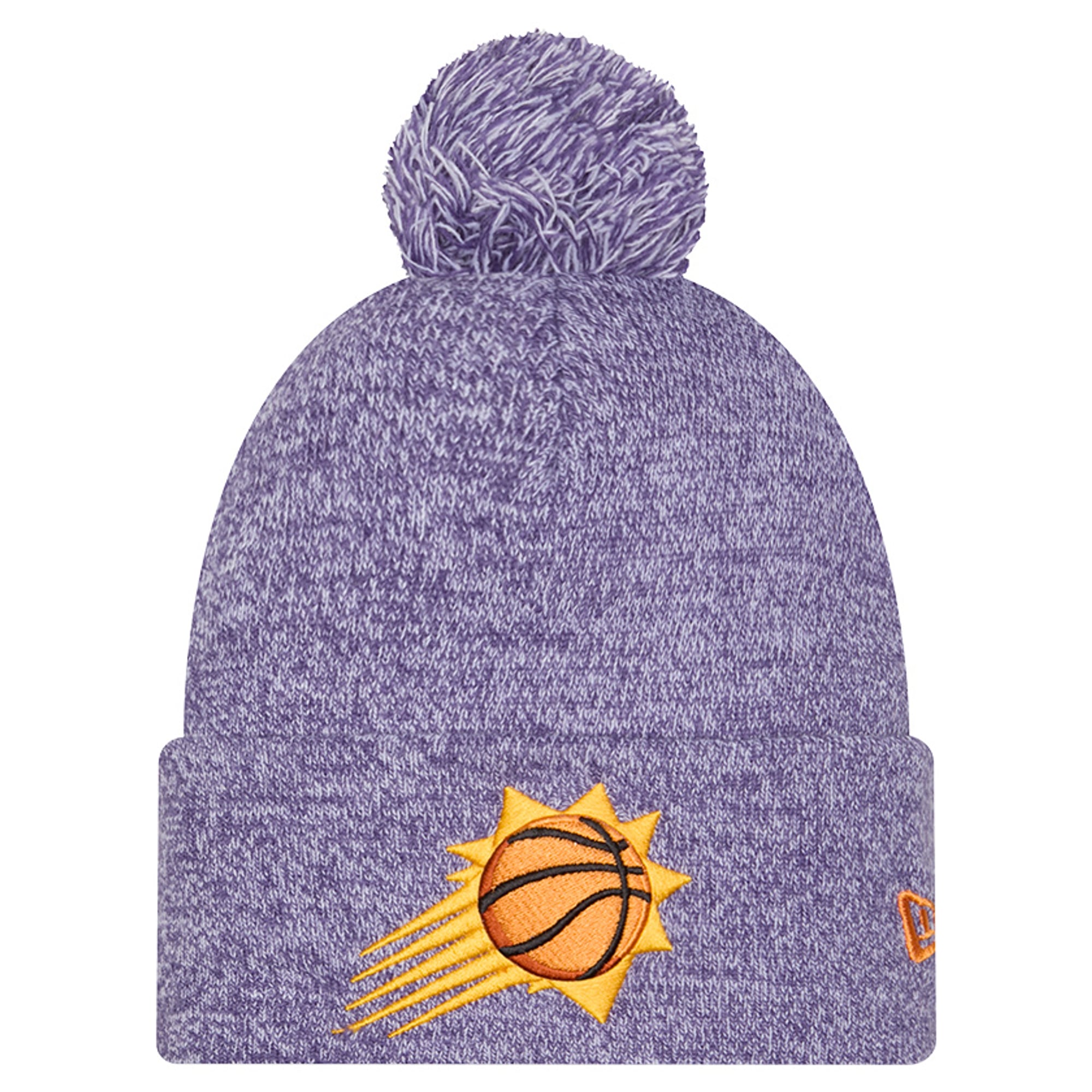 Men's New Era Purple Phoenix Suns Marled Cuffed Knit Hat with Pom