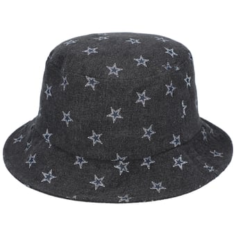 Women's The Wild Collective  Black Dallas Cowboys Denim Bucket Hat
