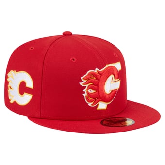 Men's New Era Red Calgary Flames Deceptor 59FIFTY Fitted Hat