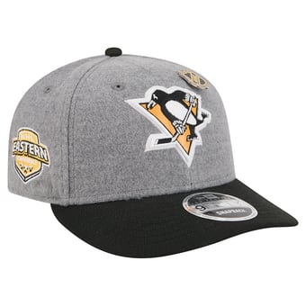 Men's New Era  Gray/Black Pittsburgh Penguins Wool Pin Low Profile 9FIFTY Snapback Hat