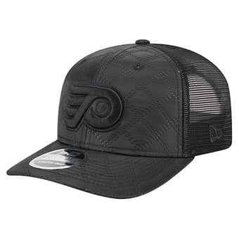 Men's New Era  Black Philadelphia Flyers Quilted Nylon 9SEVENTY Adjustable Trucker Hat