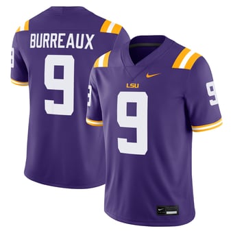 "Men's Nike Joe Burrow Purple LSU Tigers ""Burreaux"" Nameplate Home Game Football Jersey"