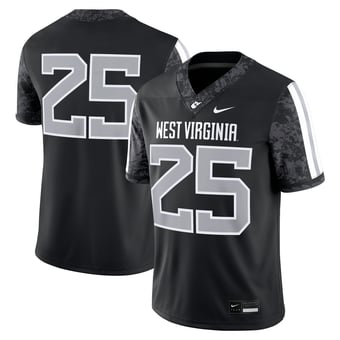 Men's Nike #25 Black West Virginia Mountaineers Alternate Game Jersey