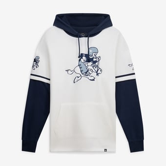 Men's '47  White/Black Dallas Cowboys Throwback Shortstop Pullover Hoodie