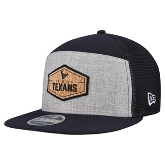 Men's New Era  Gray/Navy Houston Texans Cork Split Panel 9FIFTY Trucker Snapback Hat