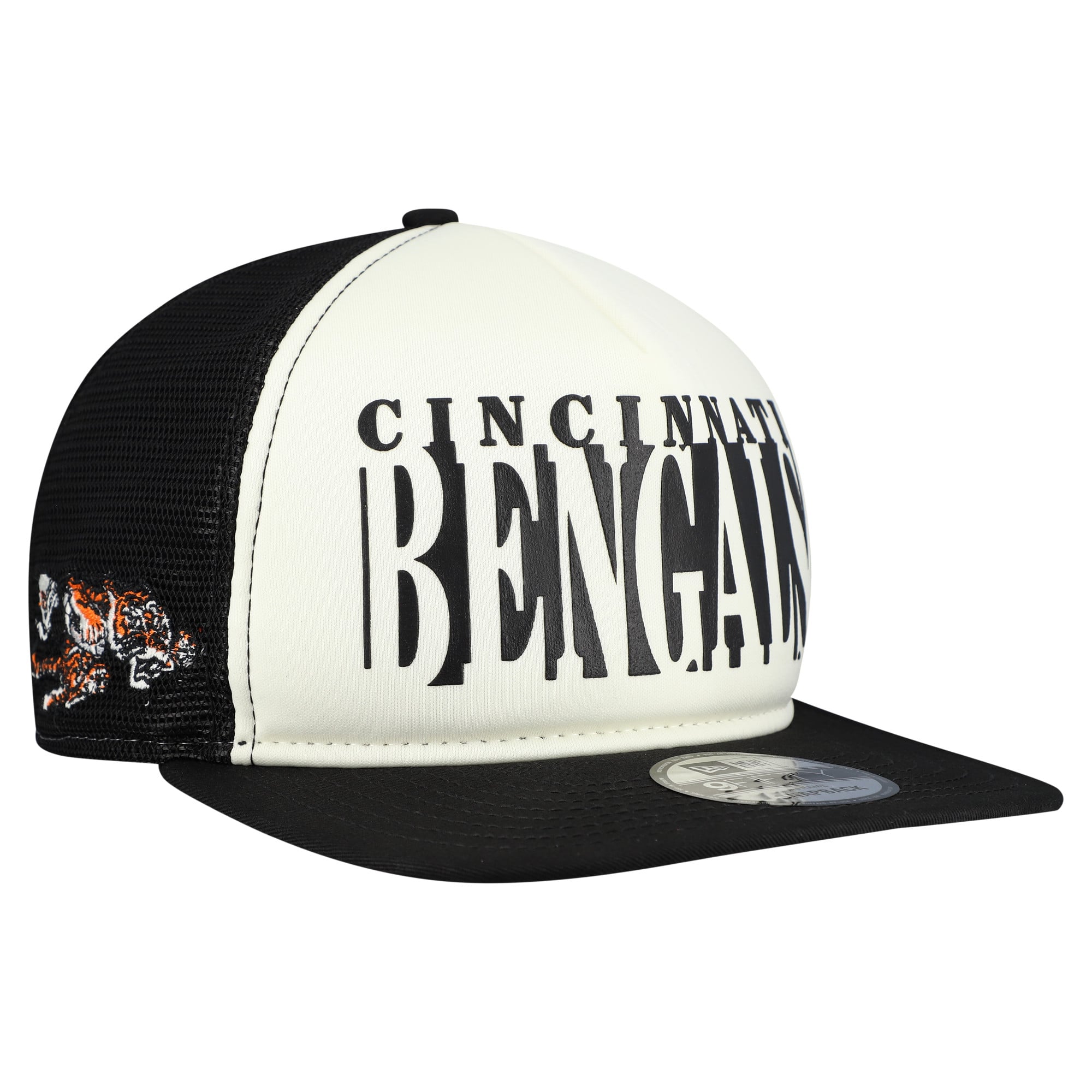 Men’s New Era Cream/Black Cincinnati Bengals Throwback Cutout A-Frame 9FIFTY Snapback Hat Men’s New Era Cream/Black Cincinnati Bengals Throwback Cutout A-Frame 9FIFTY Snapback Hat