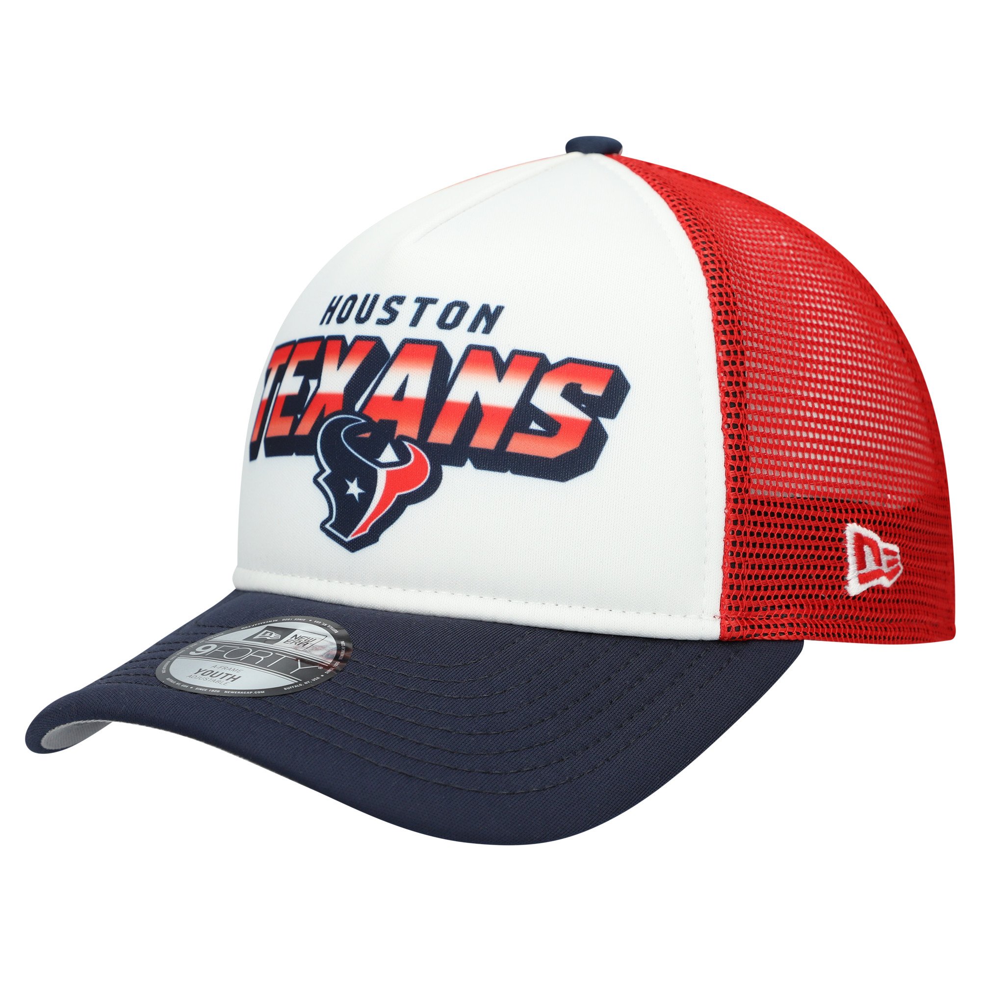 Youth New Era White/Navy Houston Texans Streak 9FORTY A-Frame Adjustable Hat Youth New Era White/Navy Houston Texans Streak 9FORTY A-Frame Adjustable Hat