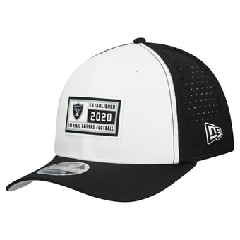 Men's New Era  White/Black Las Vegas Raiders Established Patch 9SEVENTY Adjustable Hat