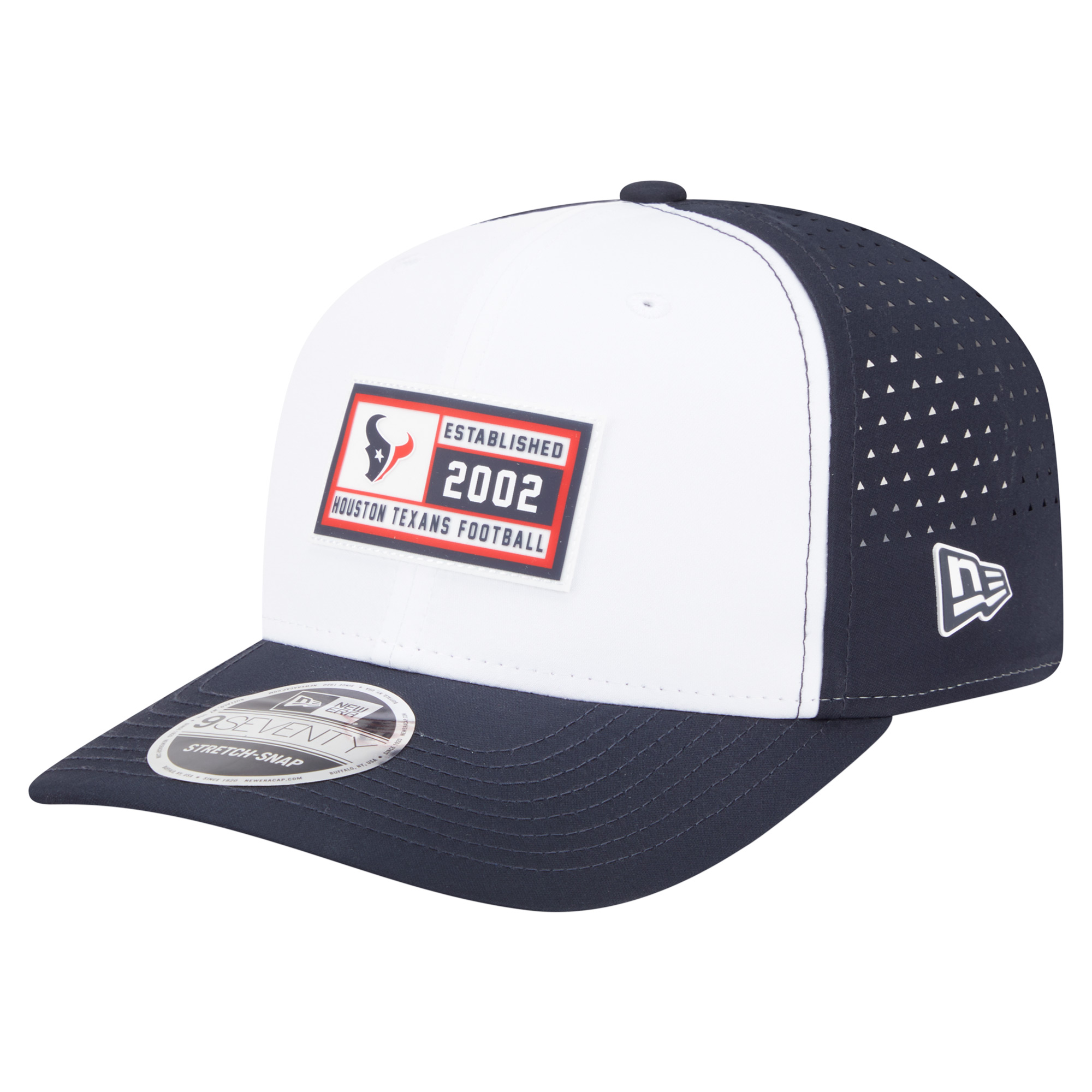 Men's New Era White/Navy Houston Texans Established Patch 9SEVENTY Adjustable Hat