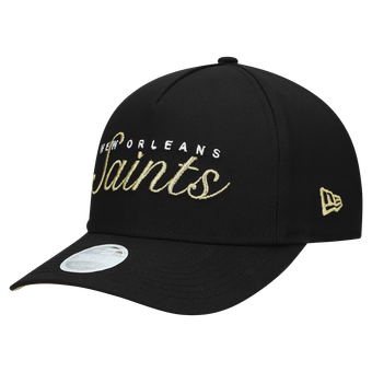 Women's New Era  Black New Orleans Saints  Metallic 9FORTY M-Crown A-Frame Adjustable Hat