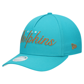 Women's New Era  Aqua Miami Dolphins  Metallic 9FORTY M-Crown A-Frame Adjustable Hat