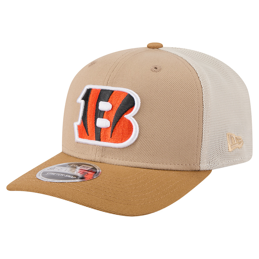 Men's New Era Light Beige Cincinnati Bengals Two-Tone Trucker 9SEVENTY Adjustable Hat