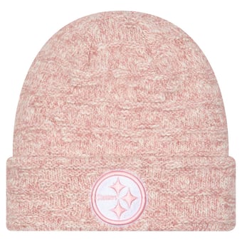 Women's New Era Pink Pittsburgh Steelers Metallic Cuffed Knit Hat