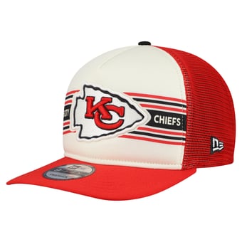 Men's New Era  Cream/Red Kansas City Chiefs Banner A-Frame 9FIFTY Snapback Hat