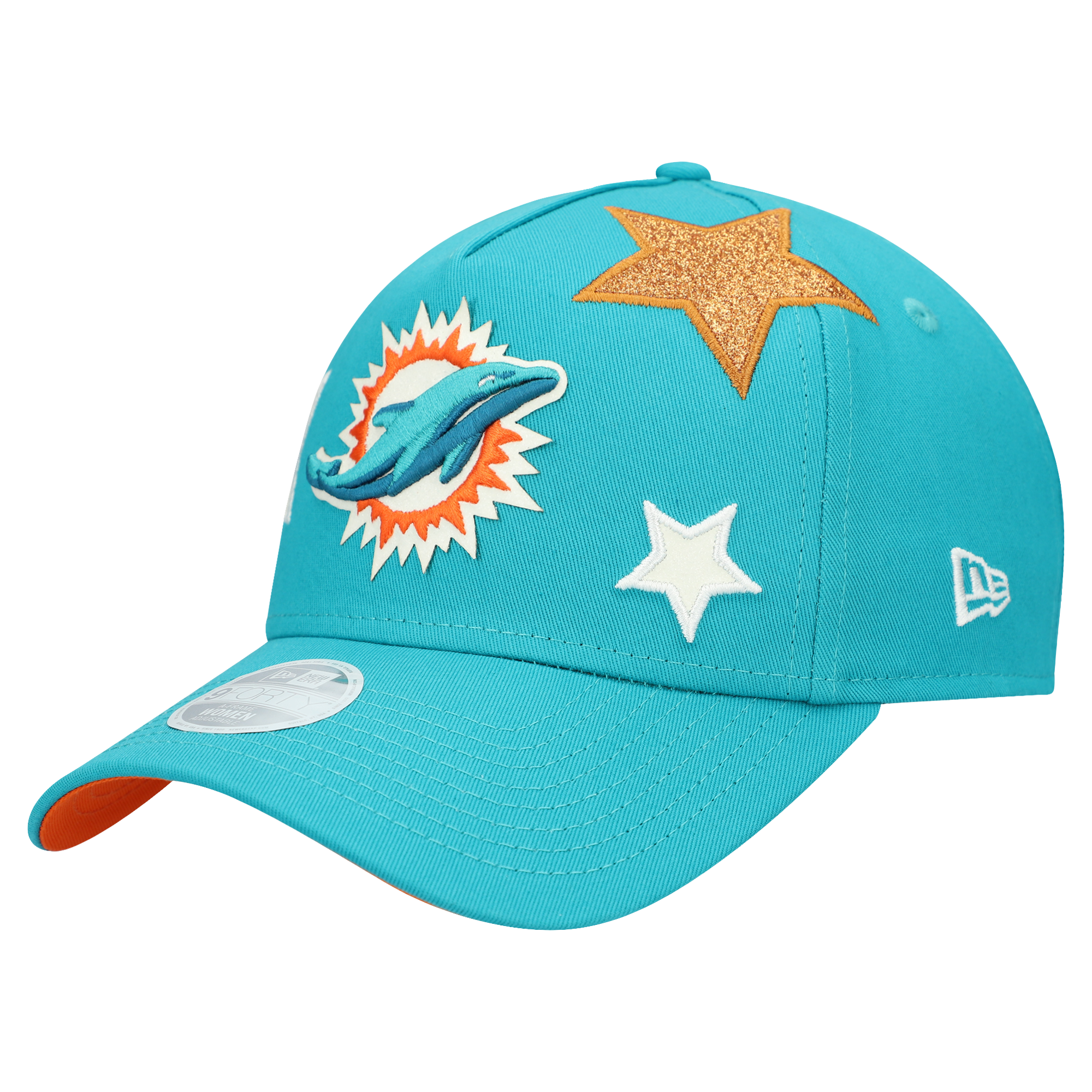 Women's New Era Aqua Miami Dolphins Stardom A-Frame 9FORTY Adjustable Hat