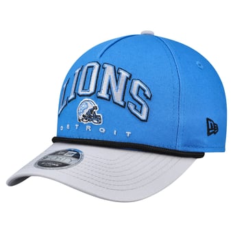 Youth New Era  Blue/Gray Detroit Lions  Arch COOLERA 9FORTY A-Frame Adjustable Hat
