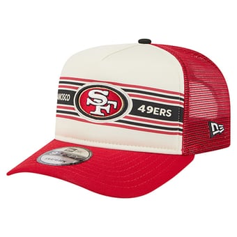 Youth New Era Cream/Scarlet San Francisco 49ers Banner 9FIFTY A-Frame Adjustable Trucker Hat