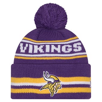 Youth New Era  Purple Minnesota Vikings Classic Cuffed Knit Hat with Pom