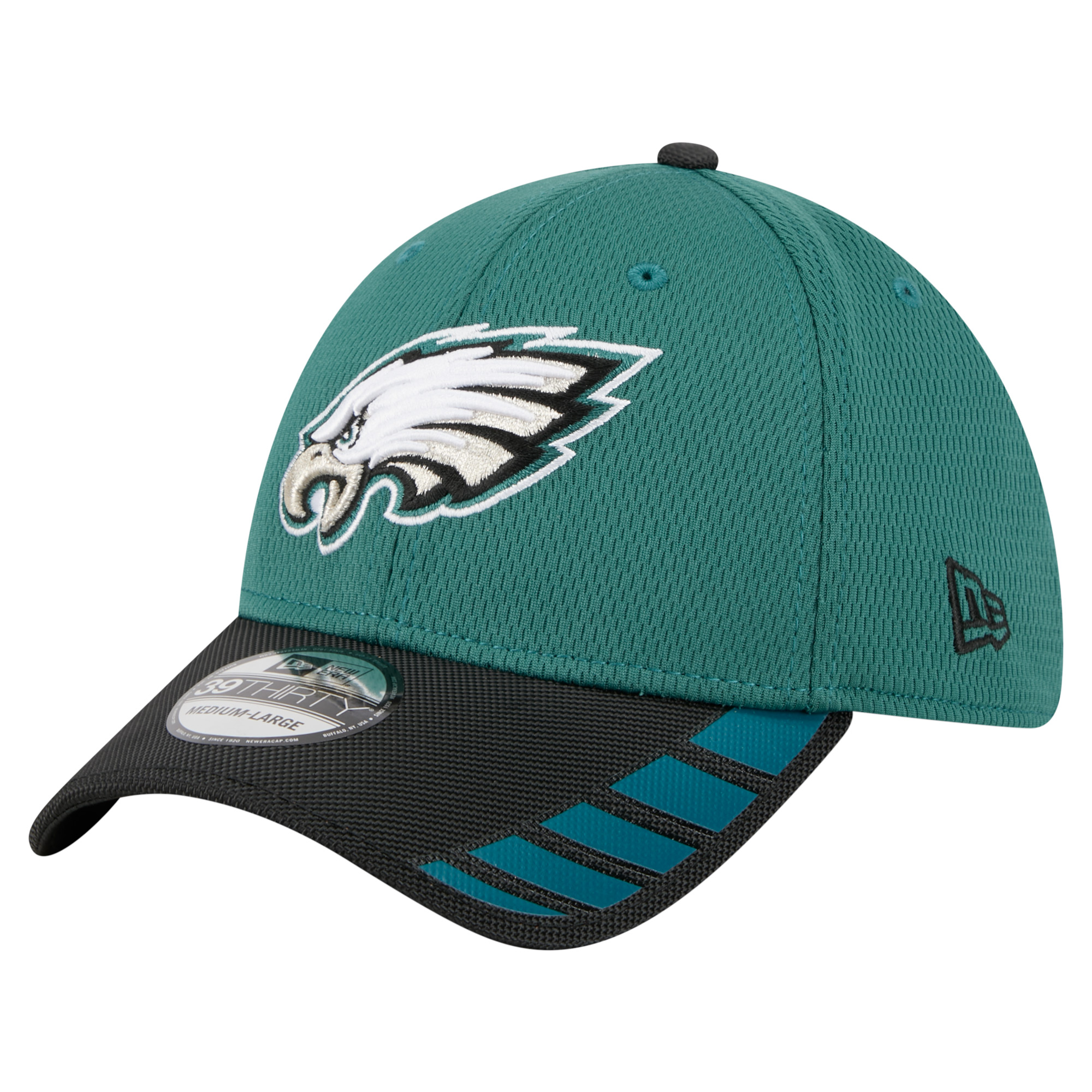 Men's New Era Midnight Green Philadelphia Eagles Visor Hit 39THIRTY Flex Hat