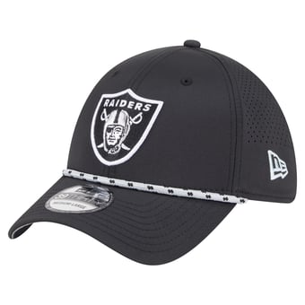Men's New Era Black Las Vegas Raiders Perforated 39THIRTY Flex Hat