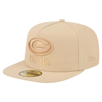 Men's New Era  Light Beige Green Bay Packers Color Pack A-Frame 59FIFTY Fitted Hat