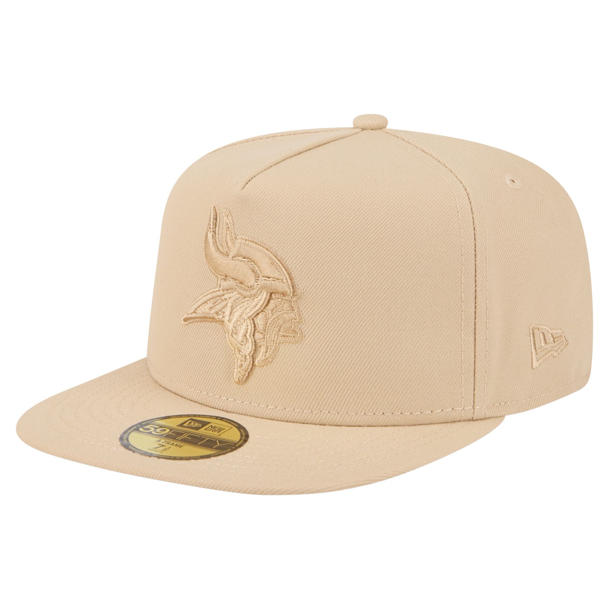 Men's New Era Light Beige Minnesota Vikings Color Pack A-Frame 59FIFTY Fitted Hat