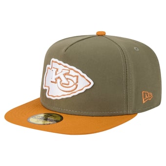 Men's New Era  Olive/Brown Kansas City Chiefs Color Pack A-Frame 59FIFTY Fitted Hat