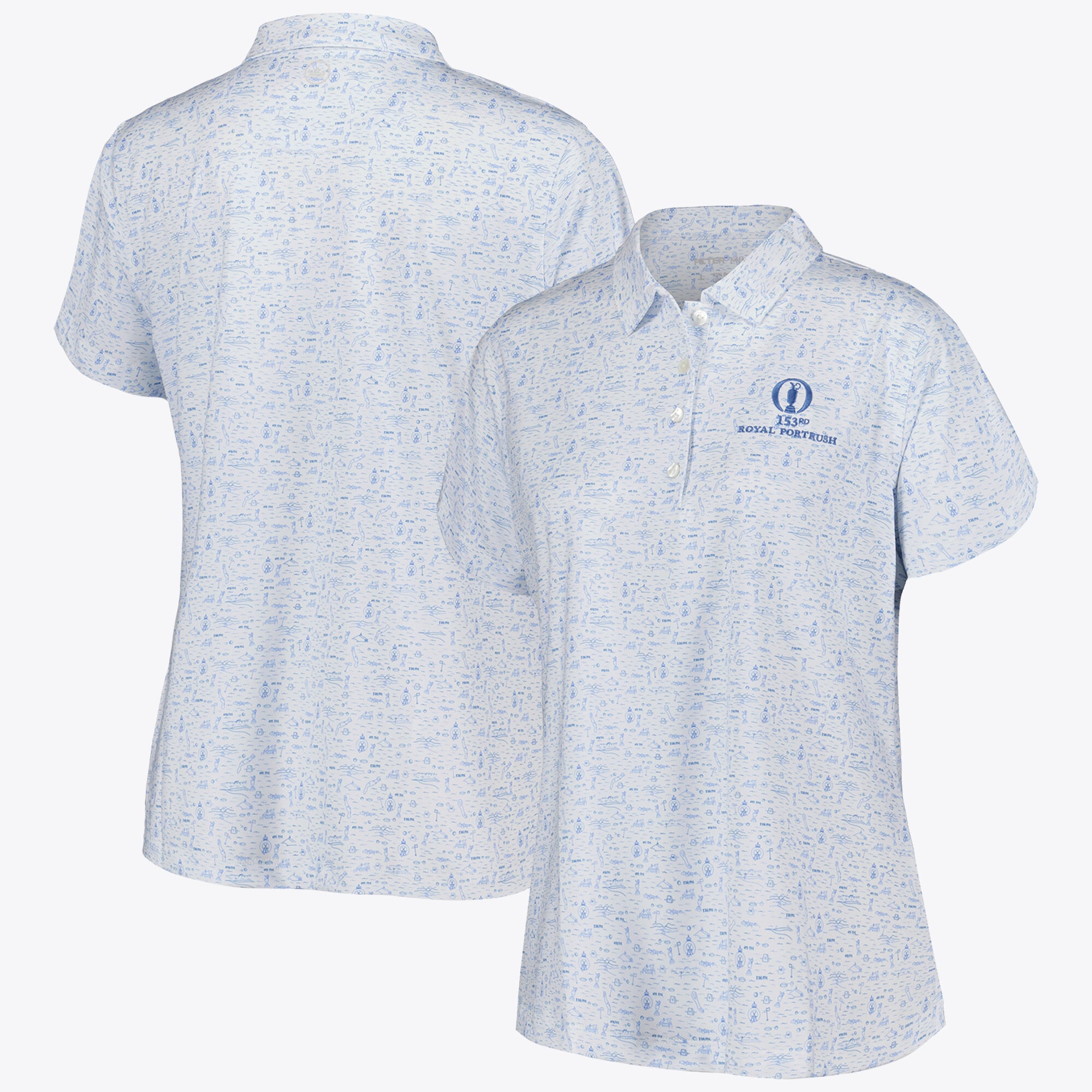 Polo The 153rd Open Royal Portrush Peter Millar Print - Bianco - Exclusive - Donna
