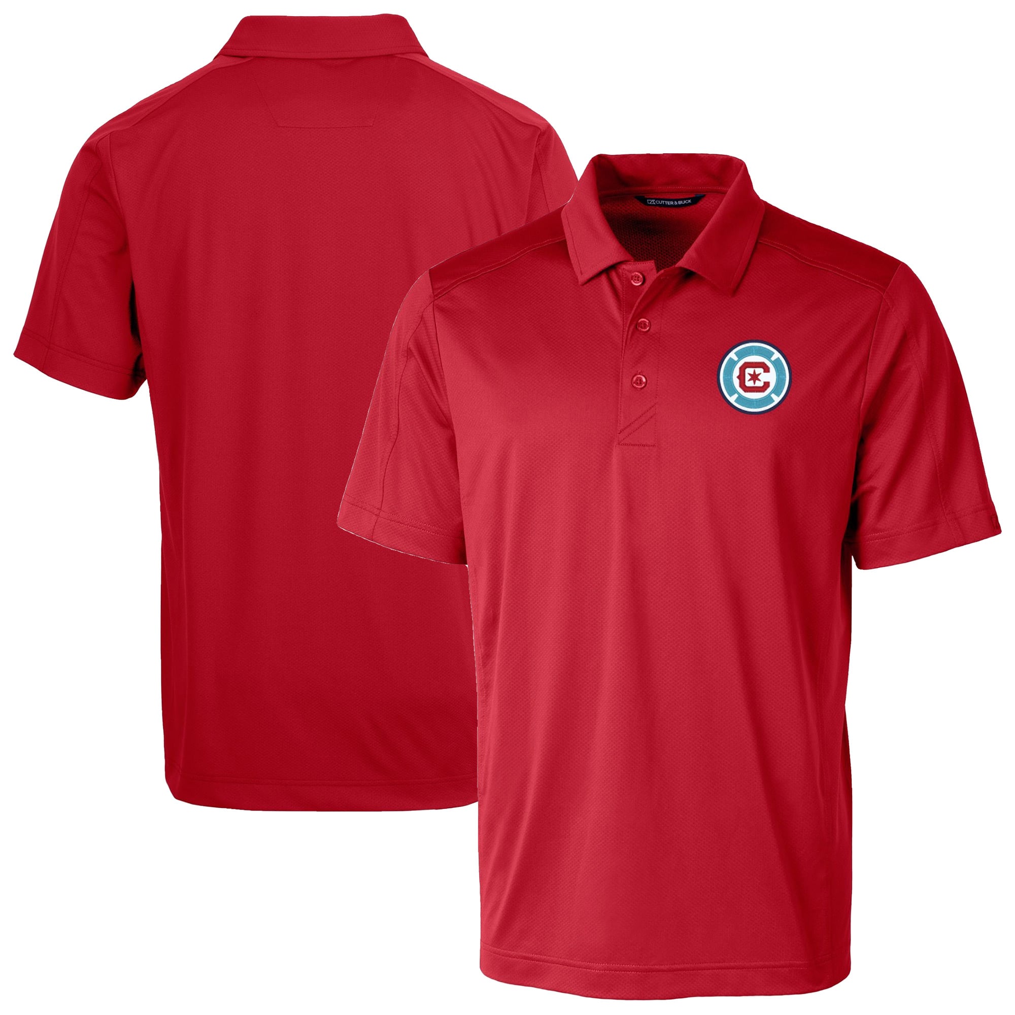 Men's Cutter & Buck Red Chicago Fire Prospect Eco Textured Stretch Recycled Polo