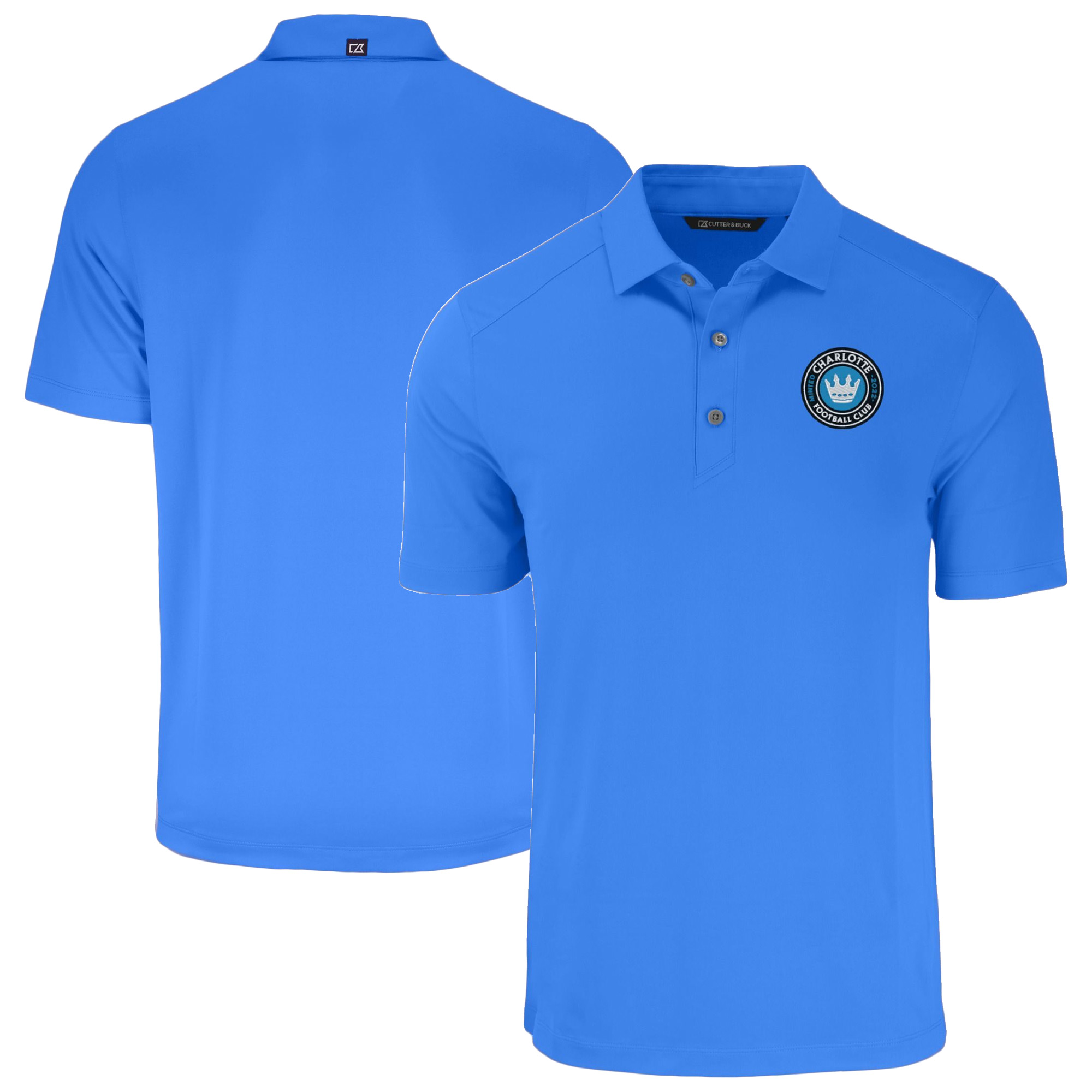 Men’s Cutter & Buck Blue Charlotte FC Forge Eco Stretch Recycled Polo Men’s Cutter & Buck Blue Charlotte FC Forge Eco Stretch Recycled Polo