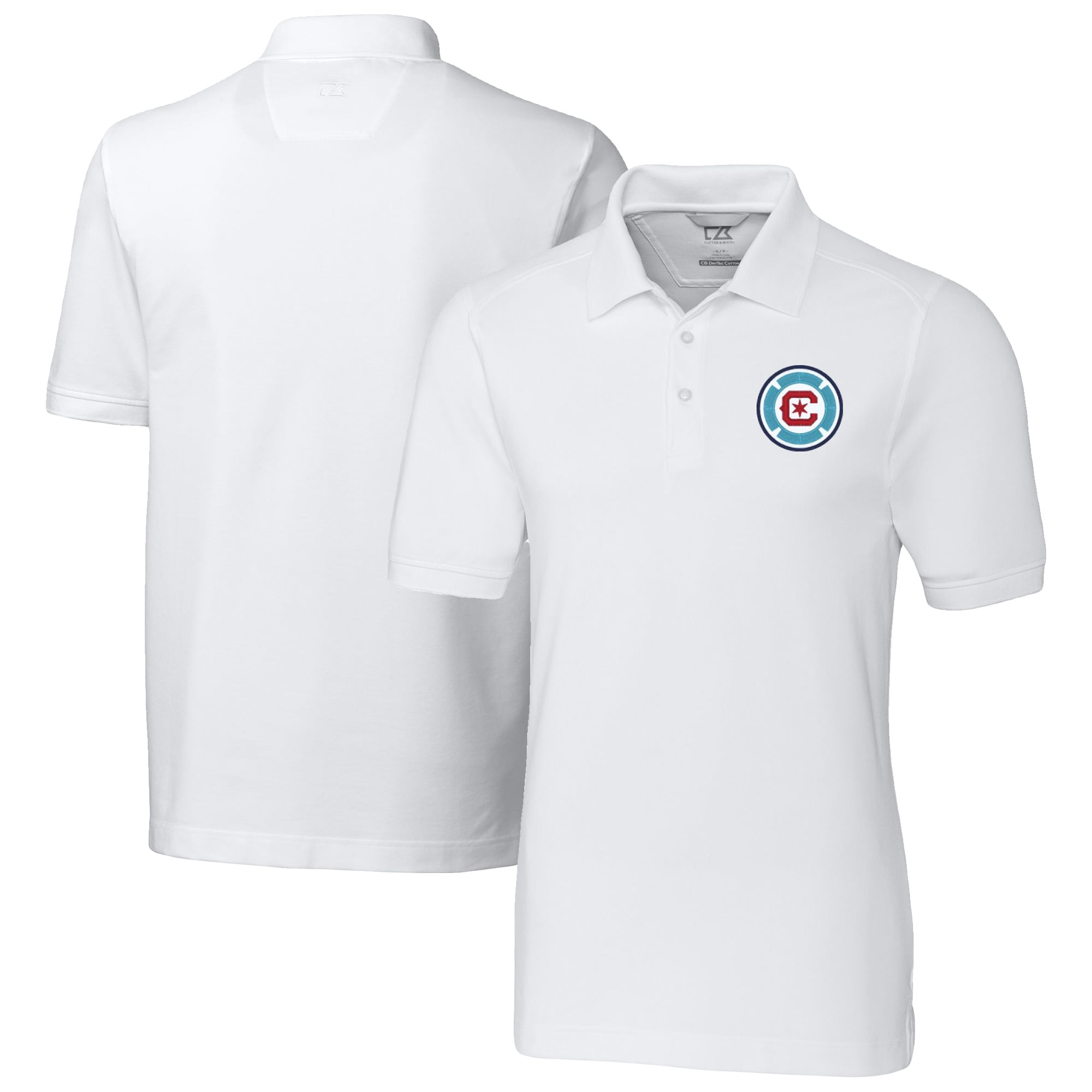 Men's Cutter & Buck White Chicago Fire Advantage Eco Tri-Blend Pique Polo
