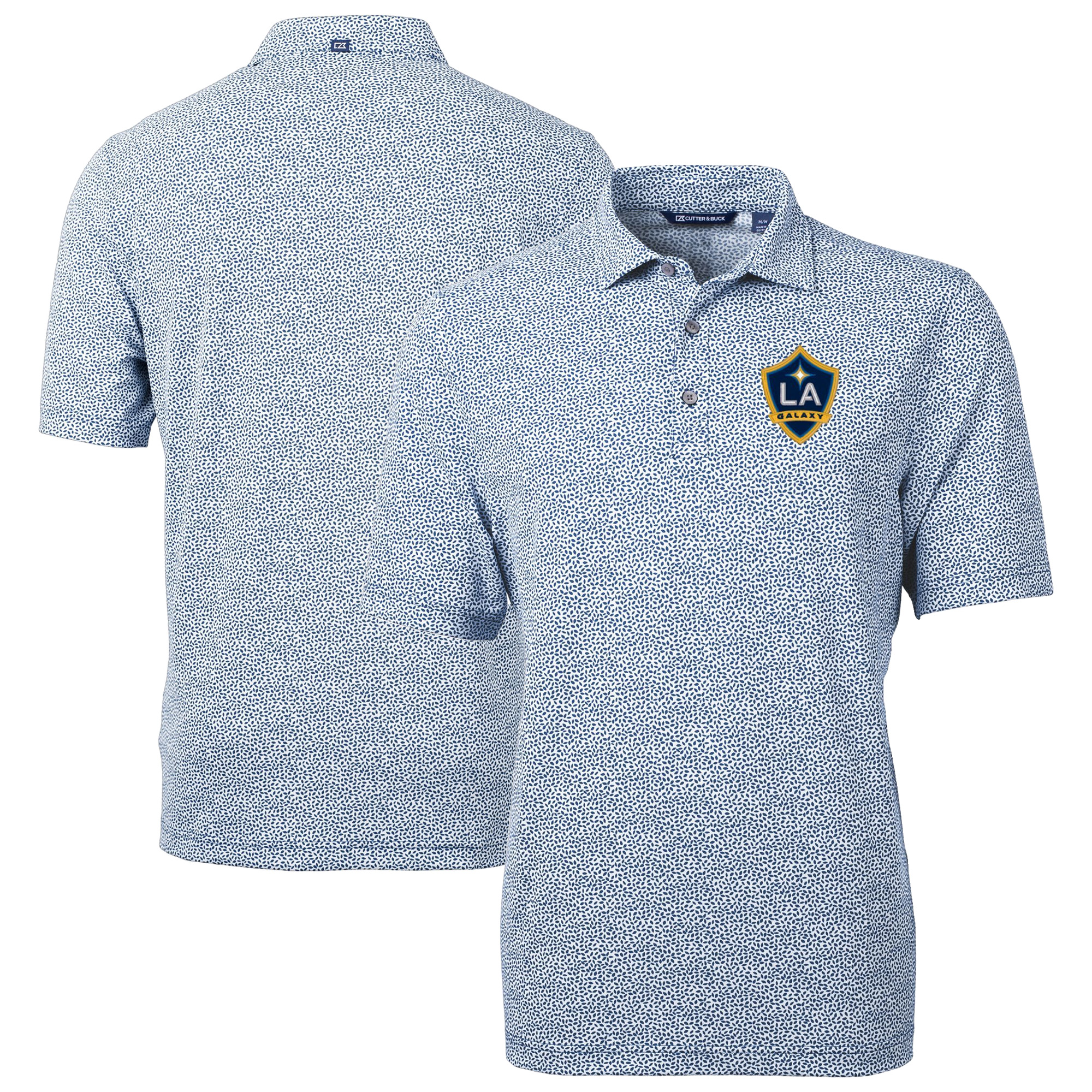 Men’s Cutter & Buck Navy LA Galaxy DryTec Virtue Eco Pique Botanical Print Recycled Polo Men’s Cutter & Buck Navy LA Galaxy DryTec Virtue Eco Pique Botanical Print Recycled Polo