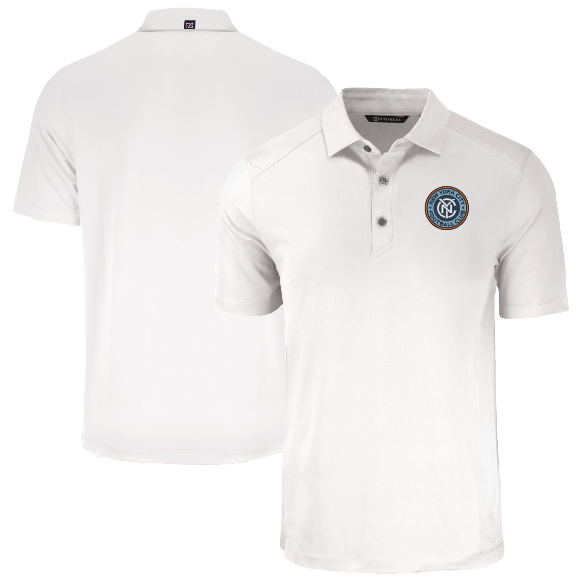 Men’s Cutter & Buck White New York City FC Forge Eco Stretch Recycled Polo Men’s Cutter & Buck White New York City FC Forge Eco Stretch Recycled Polo