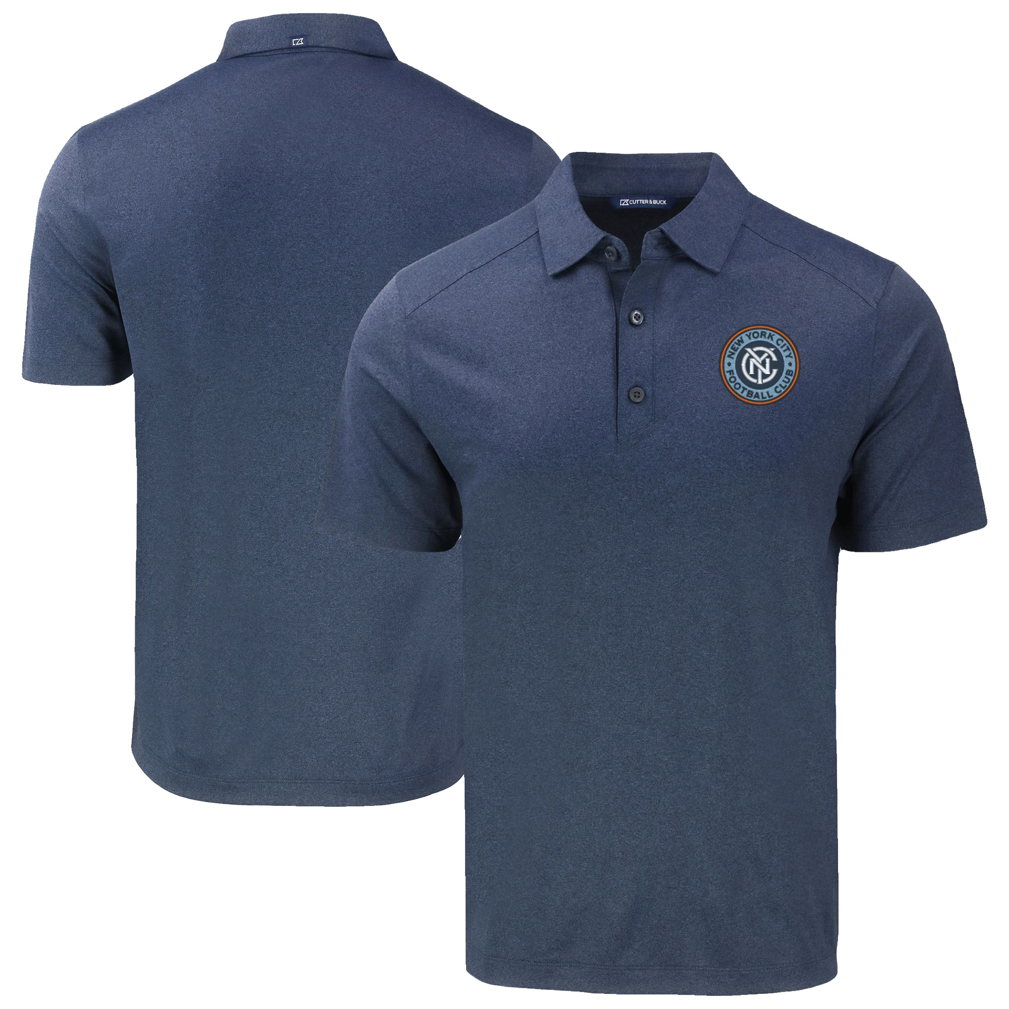 Men’s Cutter & Buck Heather Navy New York City FC Forge Eco Stretch Recycled Polo Men’s Cutter & Buck Heather Navy New York City FC Forge Eco Stretch Recycled Polo