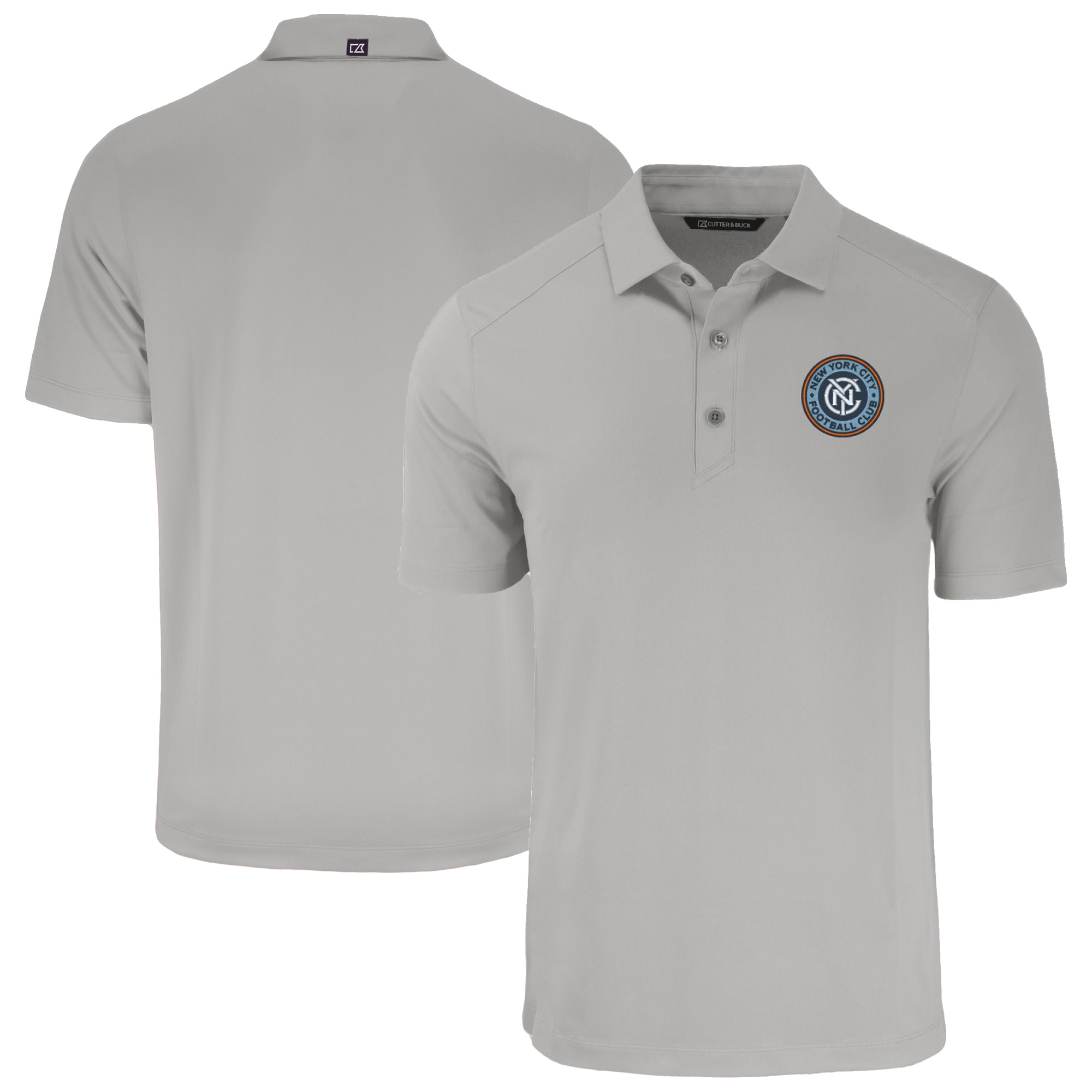 Men’s Cutter & Buck Gray New York City FC Forge Eco Stretch Recycled Polo Men’s Cutter & Buck Gray New York City FC Forge Eco Stretch Recycled Polo