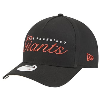 Women's New Era Black San Francisco Giants Metallic A-Frame 9FORTY Adjustable Hat