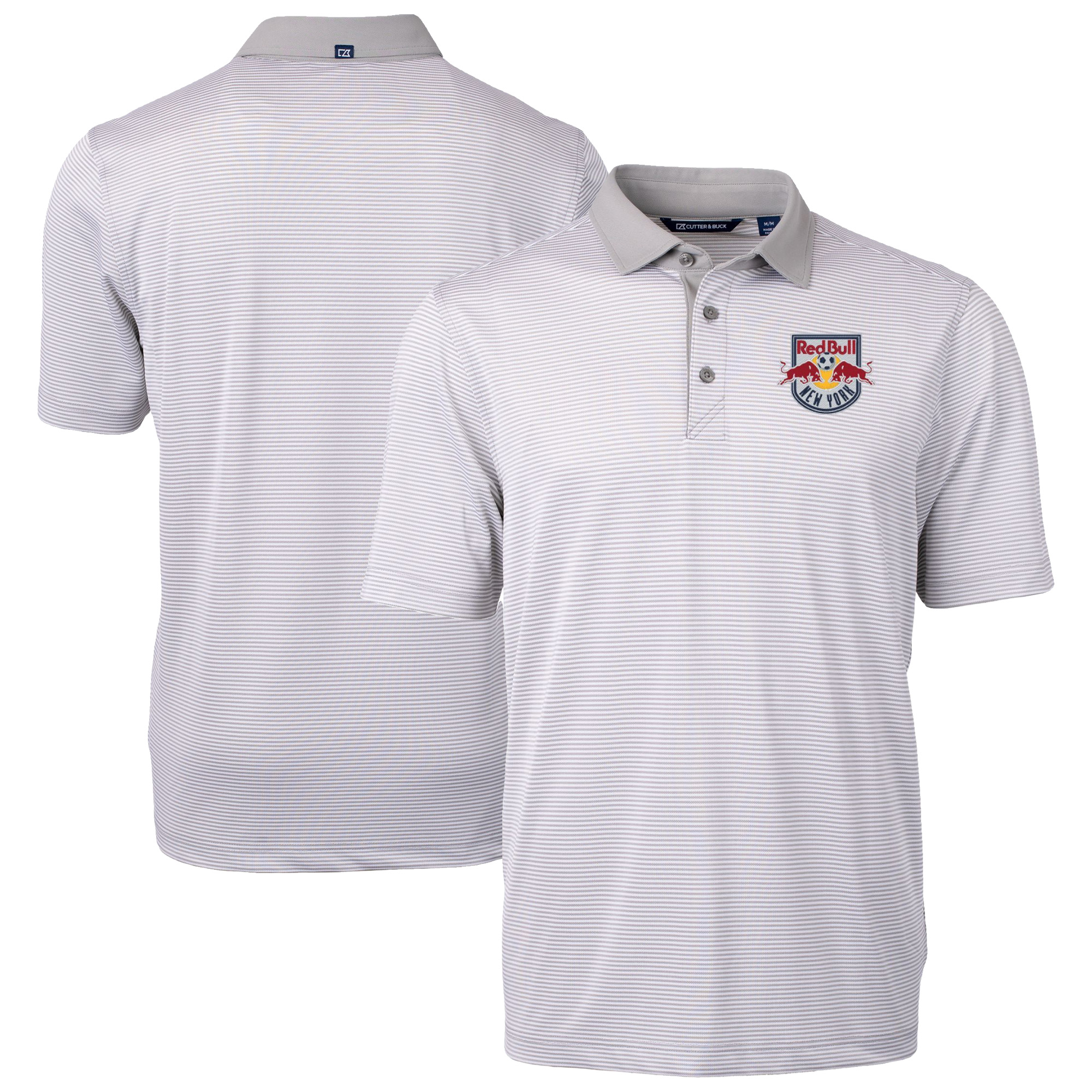 Men’s Cutter & Buck Gray New York Red Bulls Virtue Eco Pique Micro Stripe Recycled Polo Men’s Cutter & Buck Gray New York Red Bulls Virtue Eco Pique Micro Stripe Recycled Polo