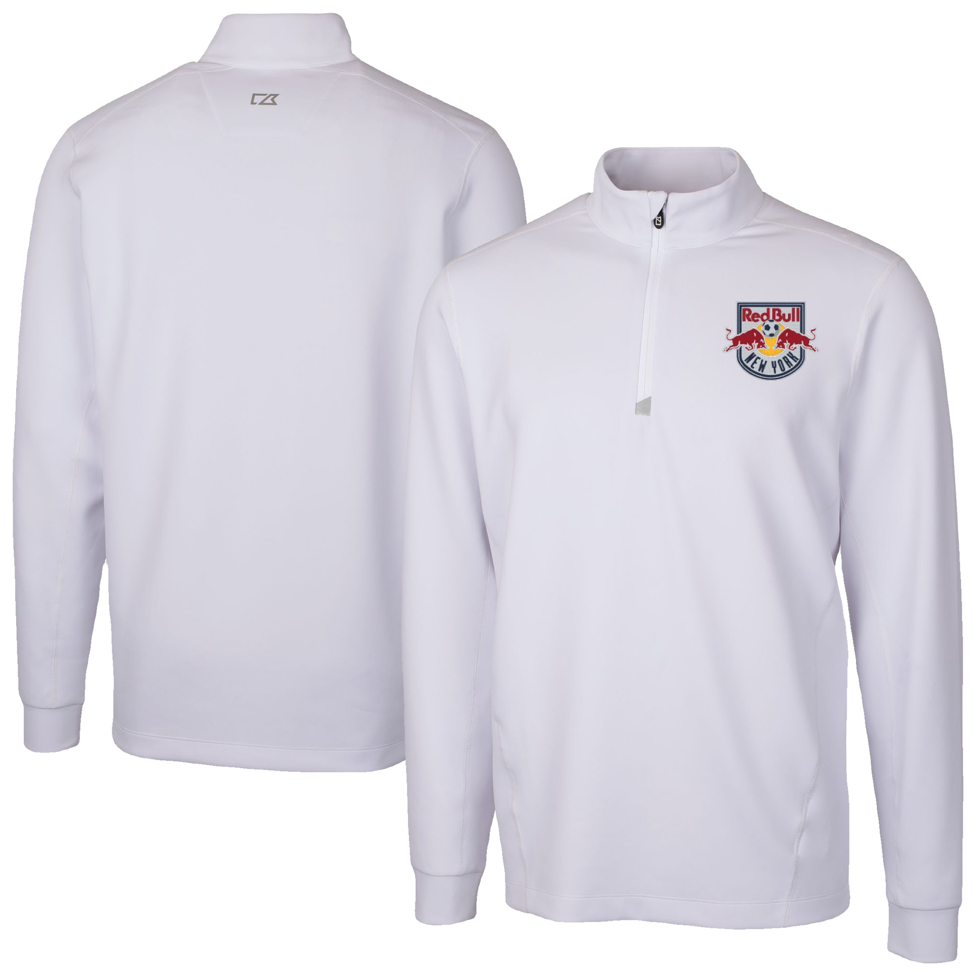 Men’s Cutter & Buck White New York Red Bulls Traverse Stretch Eco Quarter-Zip Pullover Top Men’s Cutter & Buck White New York Red Bulls Traverse Stretch Eco Quarter-Zip Pullover Top
