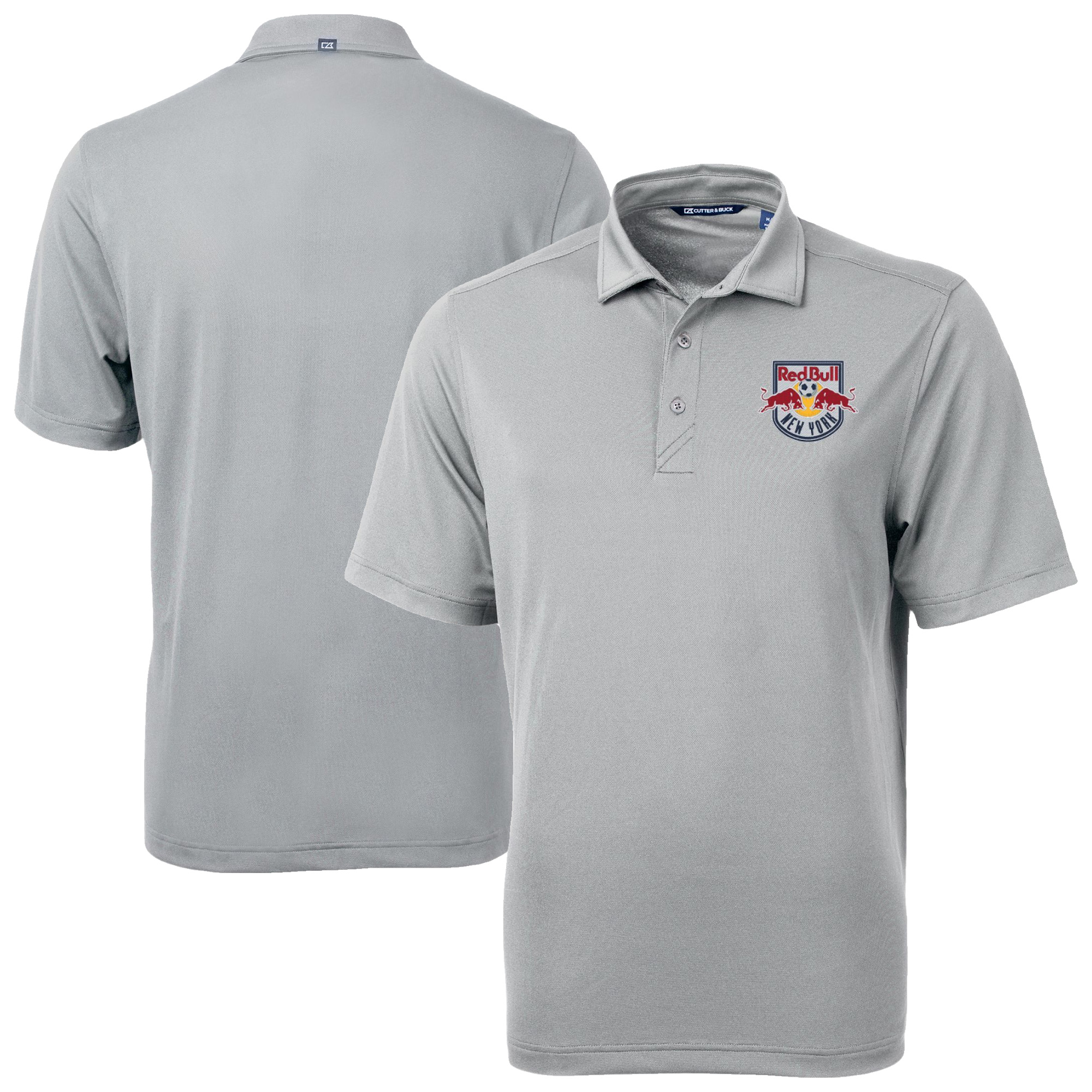 Men’s Cutter & Buck Gray New York Red Bulls Virtue Eco Pique Recycled Polo Men’s Cutter & Buck Gray New York Red Bulls Virtue Eco Pique Recycled Polo