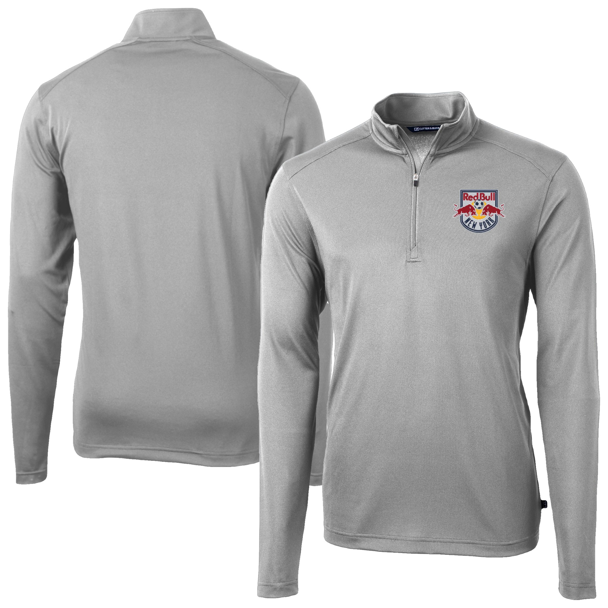 Men’s Cutter & Buck Gray New York Red Bulls Virtue Eco Pique Recycled Quarter-Zip Top Men’s Cutter & Buck Gray New York Red Bulls Virtue Eco Pique Recycled Quarter-Zip Top