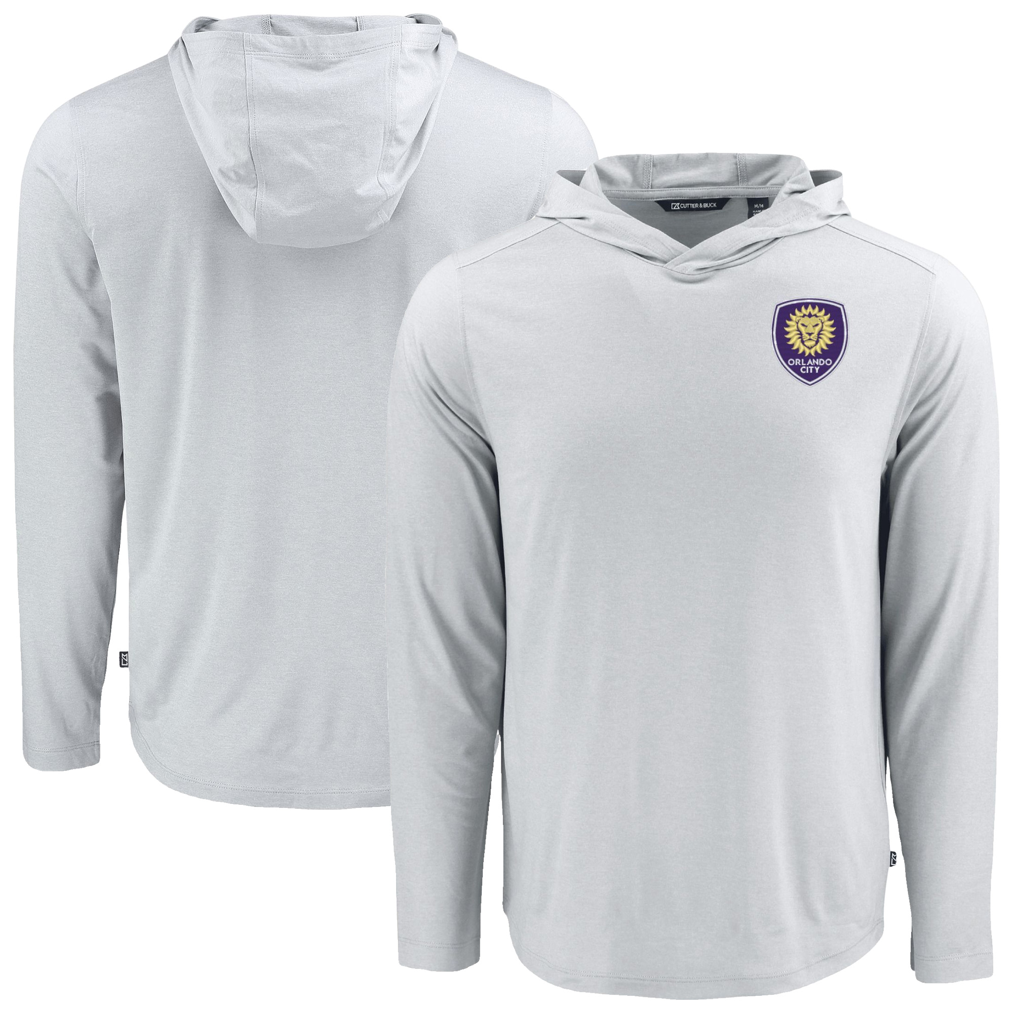 Men’s Cutter & Buck Gray Orlando City SC Coastline Epic Comfort Eco Long Sleeve Recycled Hooded Shirt Men’s Cutter & Buck Gray Orlando City SC Coastline Epic Comfort Eco Long Sleeve Recycled Hooded Shirt