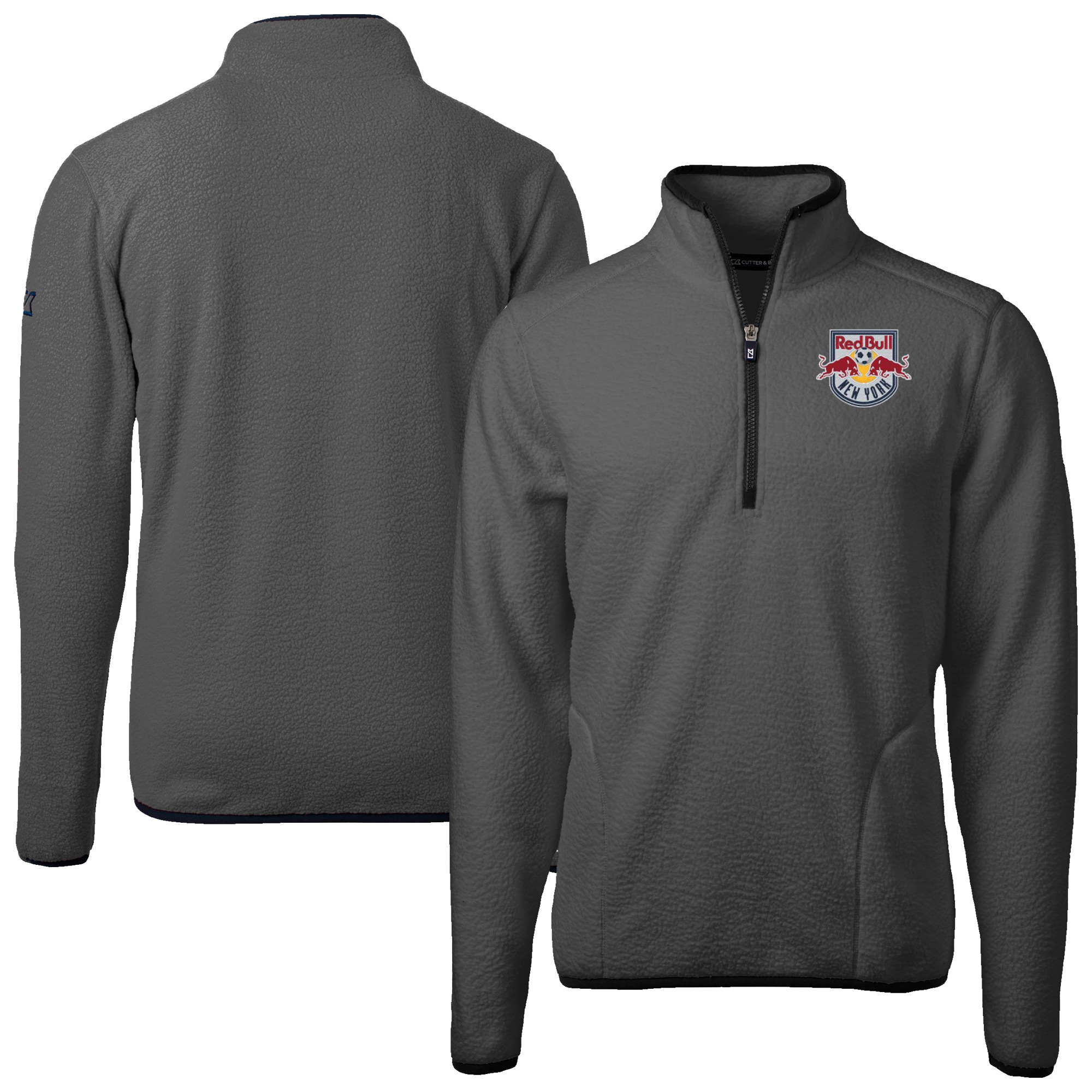 Men’s Cutter & Buck Gray New York Red Bulls Cascade Eco Fleece Quarter-Zip Jacket Men’s Cutter & Buck Gray New York Red Bulls Cascade Eco Fleece Quarter-Zip Jacket