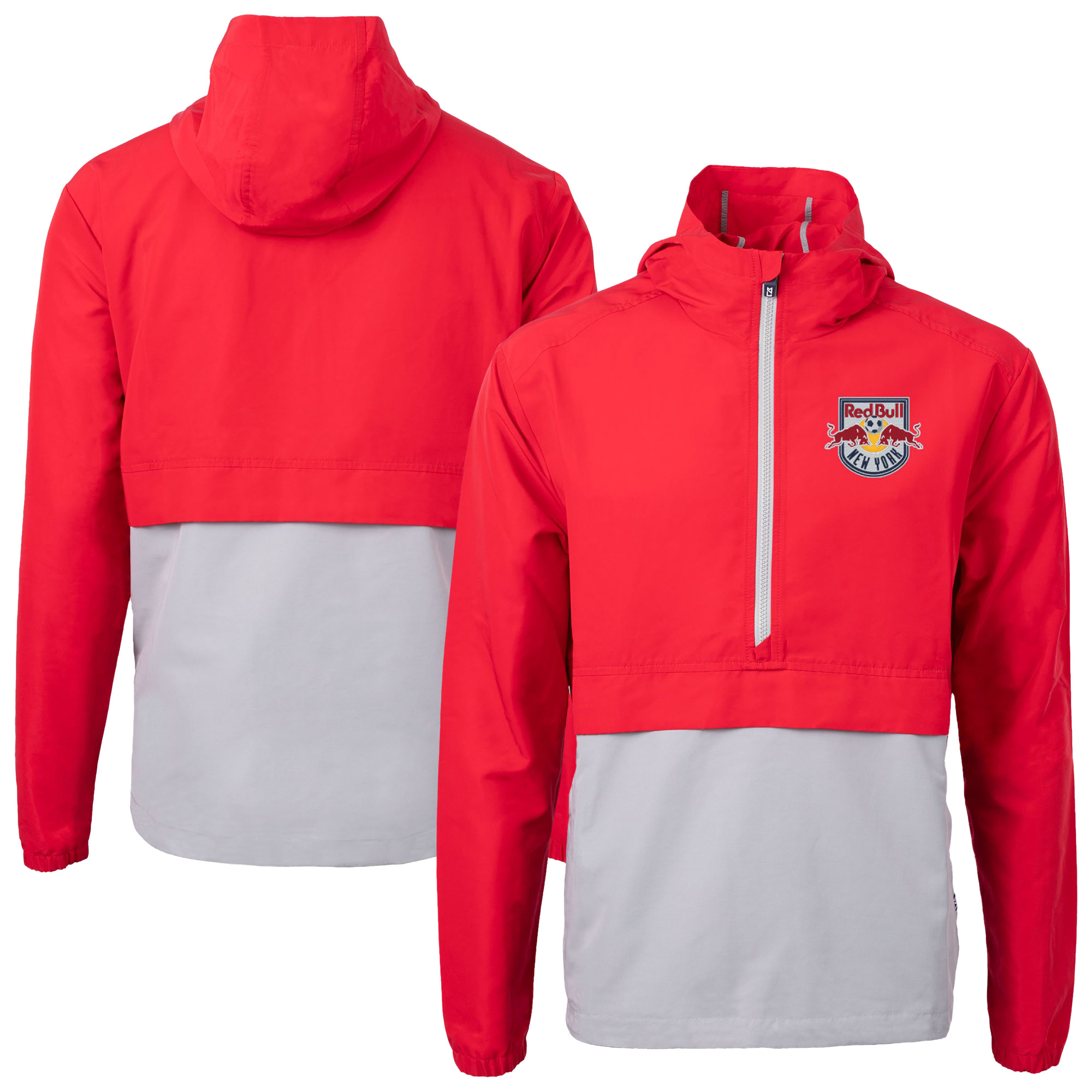 Men’s Cutter & Buck Red New York Red Bulls Charter Eco Recycled Anorak Hooded Half-Zip Jacket Men’s Cutter & Buck Red New York Red Bulls Charter Eco Recycled Anorak Hooded Half-Zip Jacket